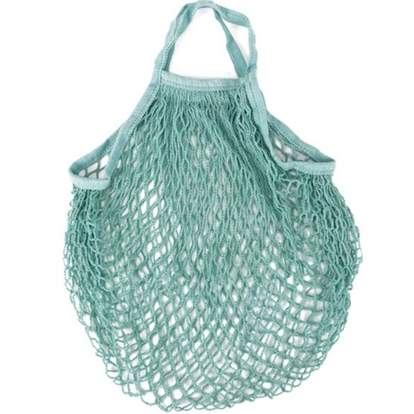 French Cotton Market Net Tote/Bag/Sea Foam Green - Picture 2 of 6